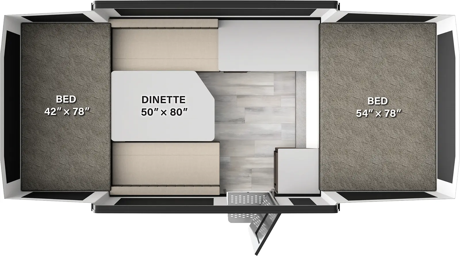 The Rockwood Tent 16OTG floorplan.